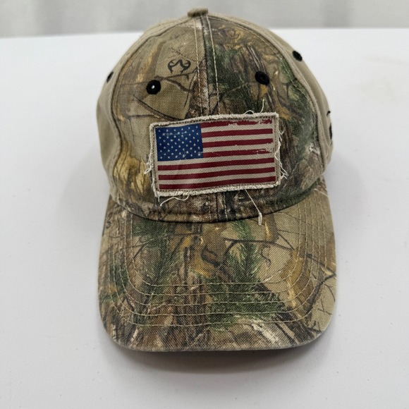 Dri-Duck Other - Dri-Duck Baseball Hat Men OSFM Camo Realtree American Flag Lowe's Distressed